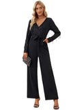 Sequin Fringes V Neck Long Sleeve Jumpsuit