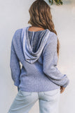 Henley V Neck Hooded Sweater