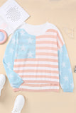 Blue US Flag Print Sweater