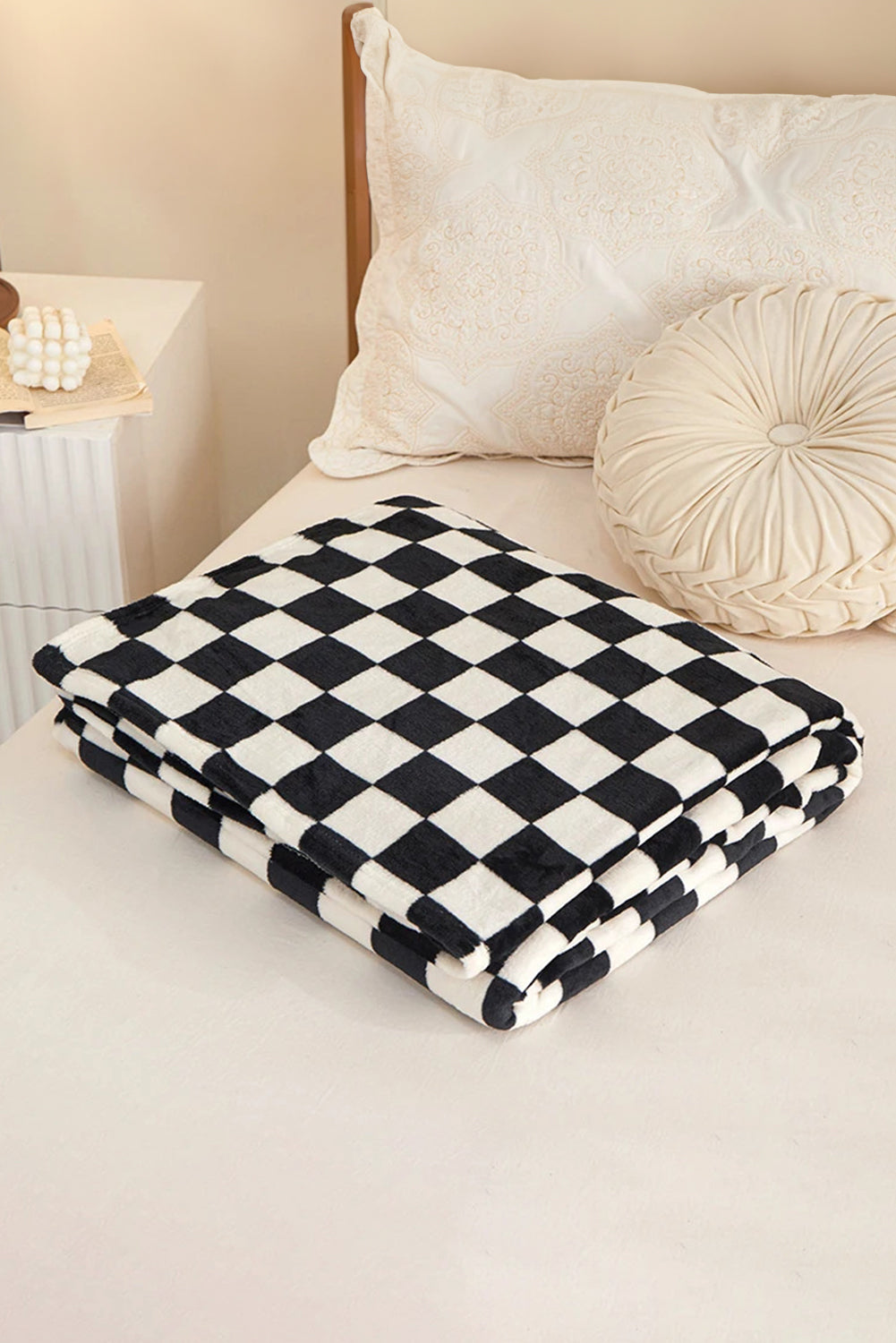 Yellow Checkerboard Printed Soft Throw Blanket 120*200cm