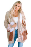 Checkered Pattern Open Front Drop Shoulder Slouchy Cardigan