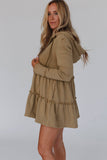 Tiered Ruffled Zip-Up Drawstring Hooded Jacket