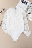 Lace V Neck Wrap Long Sleeve Bodysuit