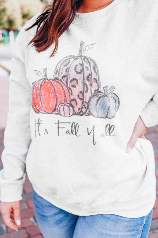 Pumpkin Graphic Plus Size Pullover Sweatshirt