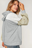 Gray Colorblock Patchwork Pullover Hoodie