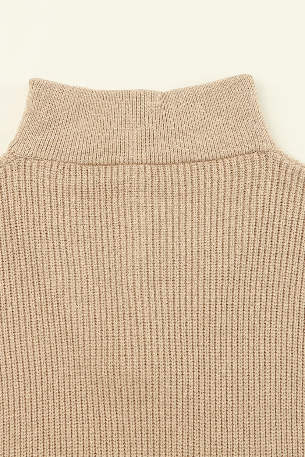 Buttoned Turn Down Collar Comfy Ribbed Sweater