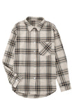 Chest Pocket Plaid Pattern Long Sleeve Shirt