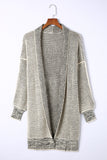 Cardigan gris à poches en tricot texturé