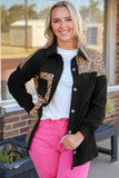 Leopard Print Patchwork Shacket