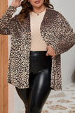 Print Open Front Plus Size Cardigan