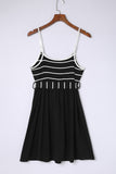 Spaghetti Straps Striped Cami Dress with Sash