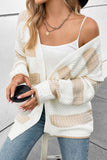 Textured Stripe Pattern Drop Shoulder Duster Cardigan