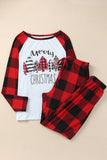 Plaid Merry Christmas Graphic Loungewear Set