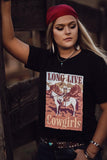 T-shirt noir à imprimé graphique LONG LIVE Cowgirls