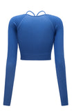 Ribbed Long Sleeve Cropped Yoga Top