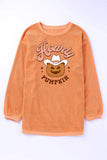 Sweat-shirt orange côtelé à imprimé fantôme Spooky Season