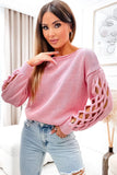 Woven Hollowed Dropped Sleeve Sweater