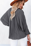 Split V Neck Dolman Top