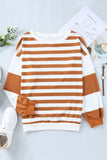 Stripe Drop Shoulder Striped Pullover Sweatshirt