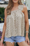 Floral Ruffled Straps Flowy Tank Top