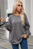 Exposed Seam Twist Open Back Oversized Sweatshirt