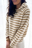 Striped Loose Pullover Hooded Sweatshirt