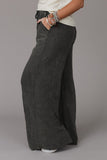 Mineral Washed  Drawstring Retro Wide Leg Pants