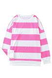 Striped Side Slit Plus Size Sweatshirt