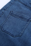 Vintage Casual Pocket Flared Jeans