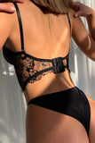 Sheer Lace Bustier and Thong Lingerie Set