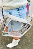 Clear PVC Leather Strap Crossbody Bag