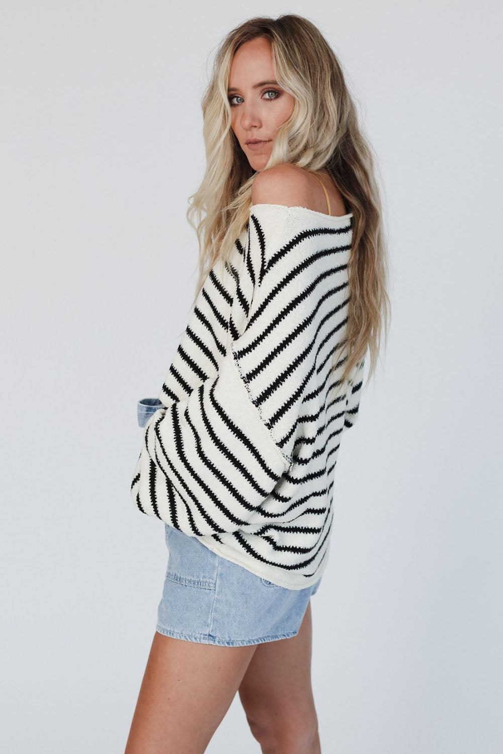 Striped Drop Shoulder Oversized Sweater