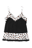 Leopard Patchwork Spaghetti Straps Tank Top