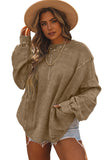 Exposed Seam Twist Open Back Oversized Sweatshirt