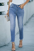 High Waist Ankle-Length Skinny Jeans