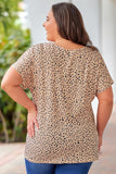 Plus Size Cheetah Print Twisted T-shirt