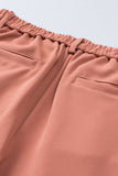 Pantalon de jogging taille haute orange avec poches, longueur cheville