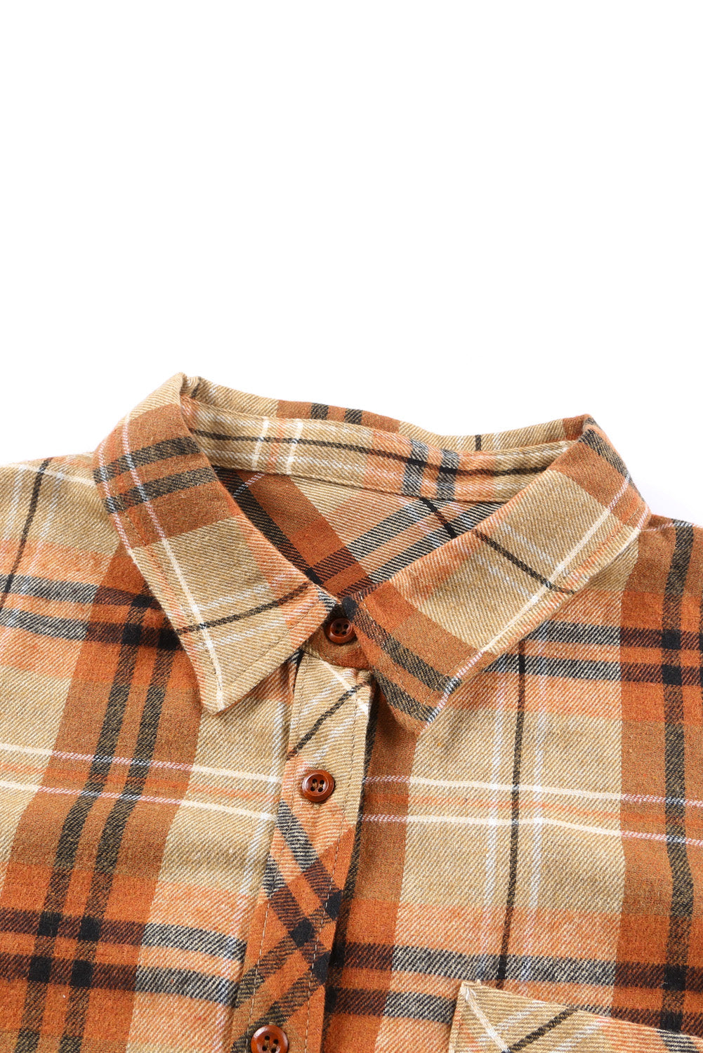 Plus Size Buttons Plaid Pattern Shirt