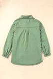 Buttoned Long Sleeve Pocketed Shirt Jacket