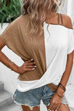 Asymmetric Strappy Cold Shoulder Long Sleeve Top