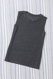 Solid Color Crew Neck Loose Tank Top