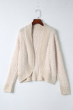 Cardigan gris ouvert sur le devant en tricot Popcorn