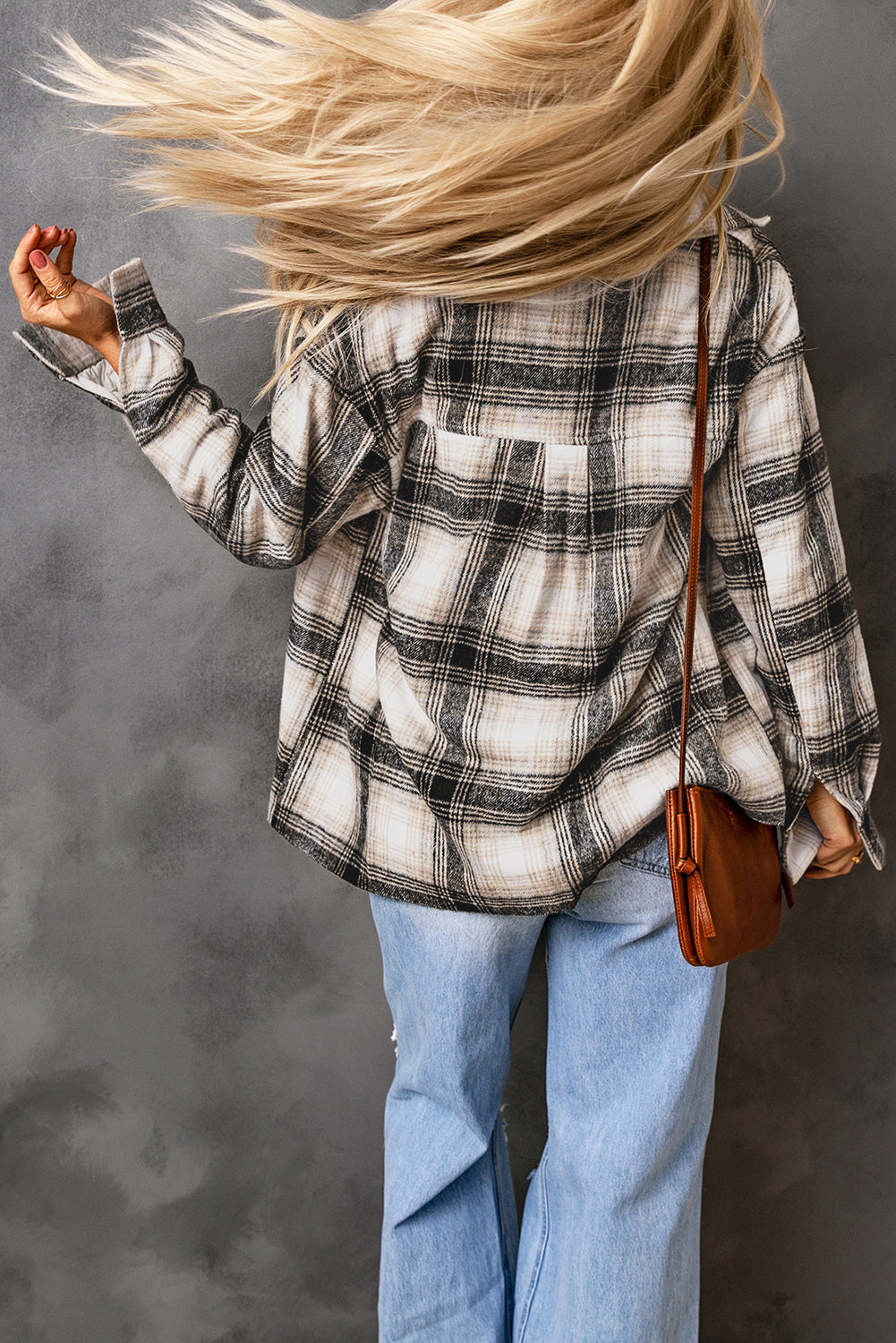 Vintage Plaid Fleece Lining Jacket