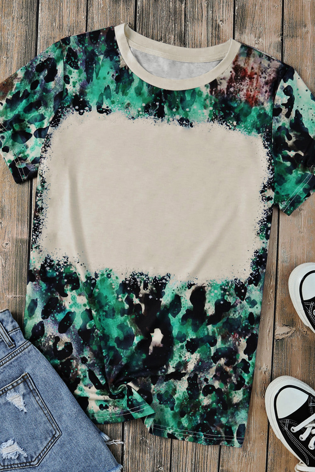 Blank Graphic Dyed Print T Shirt