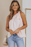 Asymmetric Tie On Shoulder Sleeveless Top