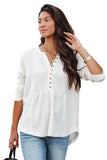 Waffle Knit Half Button Henley Top