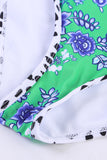 Printed Smocked High waisted swimsuits