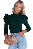 Puff Sleeve Keyhole Back Ribbed Knit Bodysuit