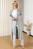 Tie Back Long Open Front Cardigan