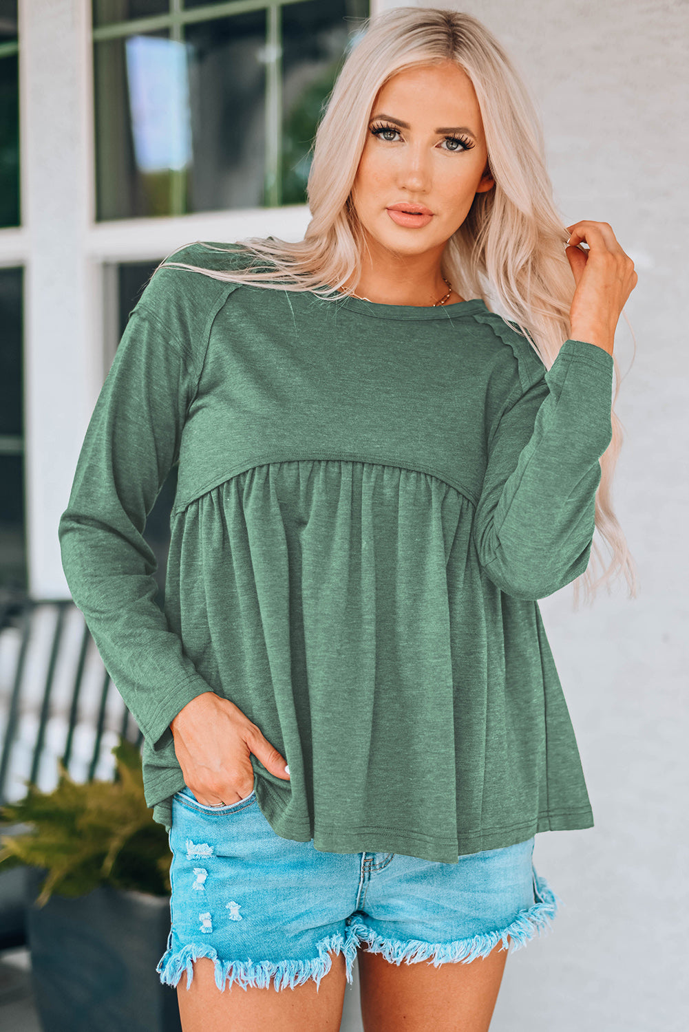 Long Sleeve Babydoll Top